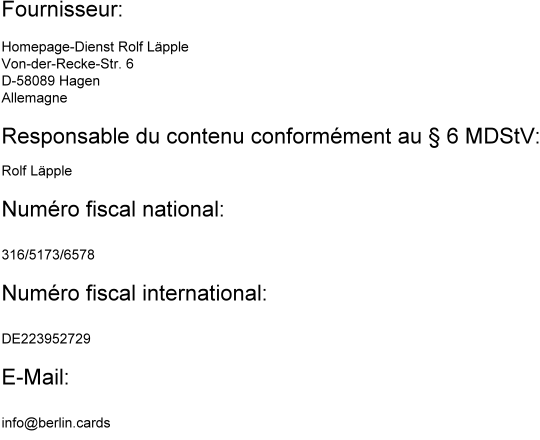 Données de base sur les mentions légales